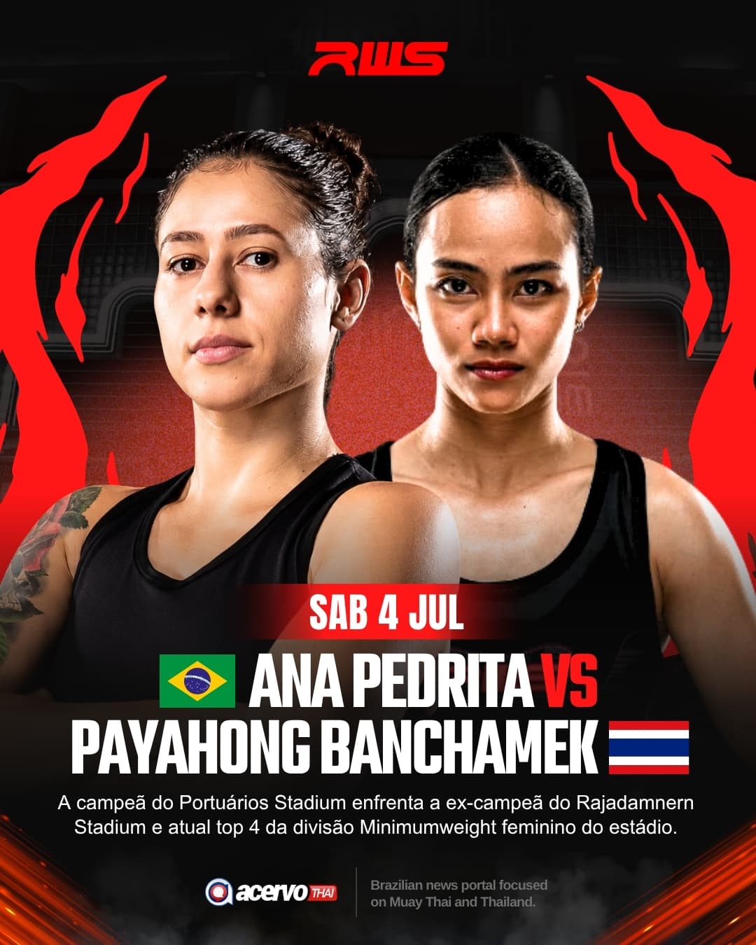 Ana Pedrita estreia na Tailândia contra ex-campeã e inicia nova fase da carreira no Rajadamnern Stadium