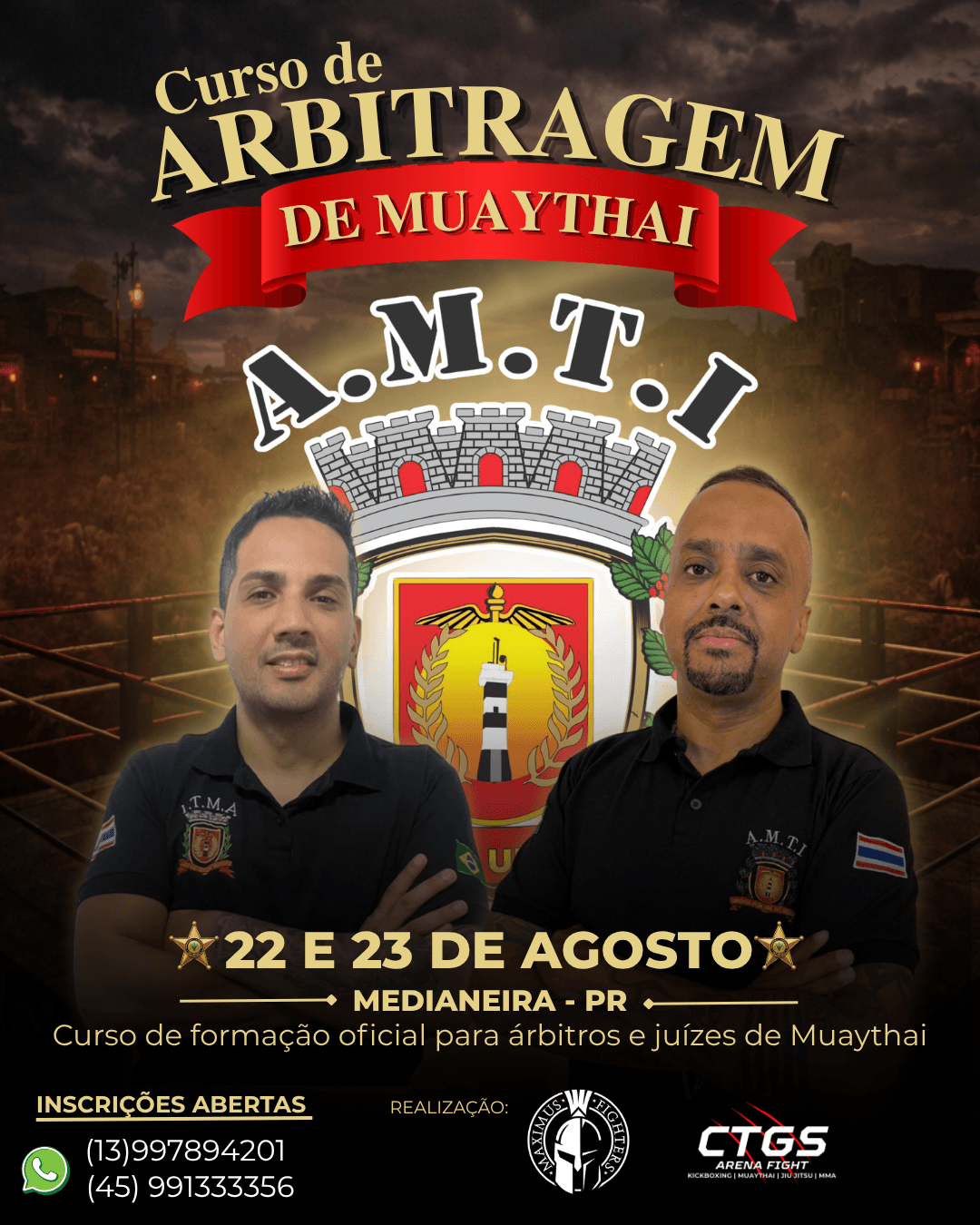 Medianeira recebe curso de formação em arbitragem de Muaythai nos dias 22 e 23 de agosto
