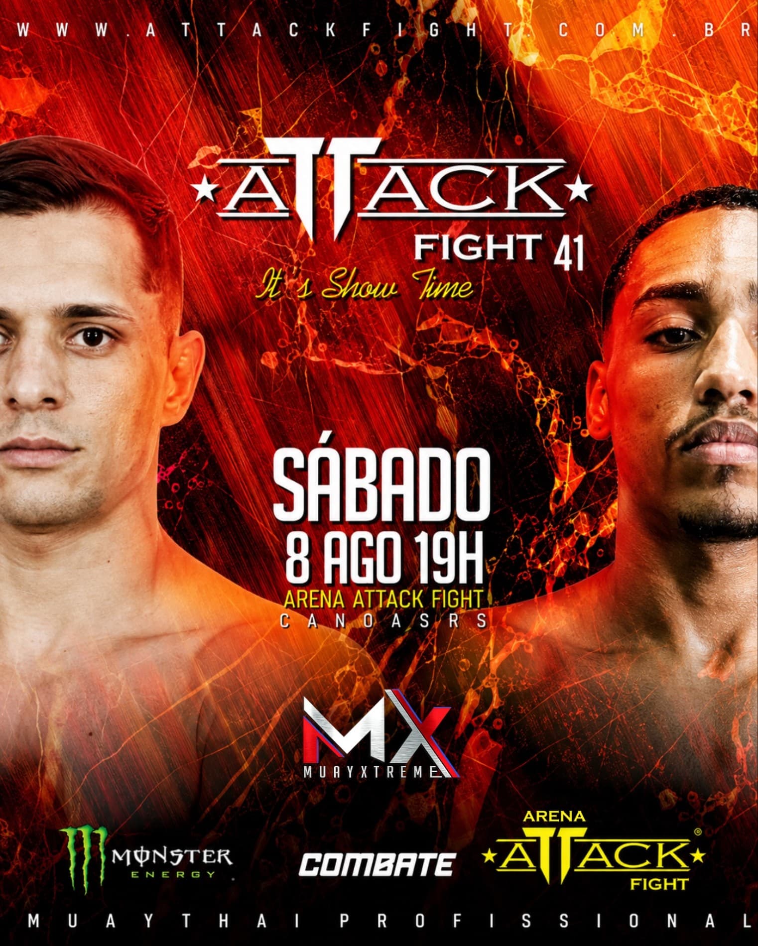 Matheus Pinokio na rota de Vini Moraes pelo cinturão na luta principal do Attack Fight 41