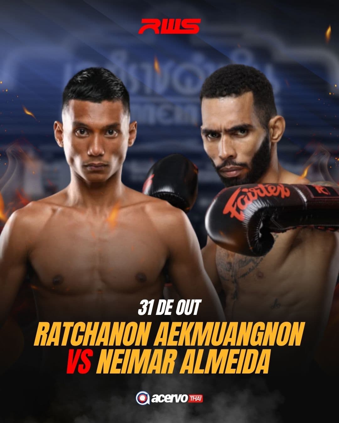 Brasileiro Neimar Almeida enfrenta seu primeiro adversário tailandês no RWS neste sábado (31)