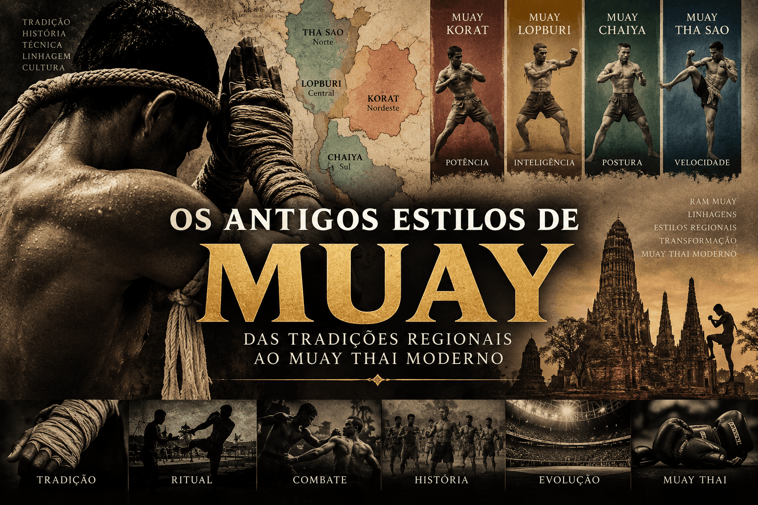 Os antigos estilos de Muay e a formação do Muay Thai: Korat, Lopburi, Chaiya, Tha Sao e as linhagens esquecidas do Sião