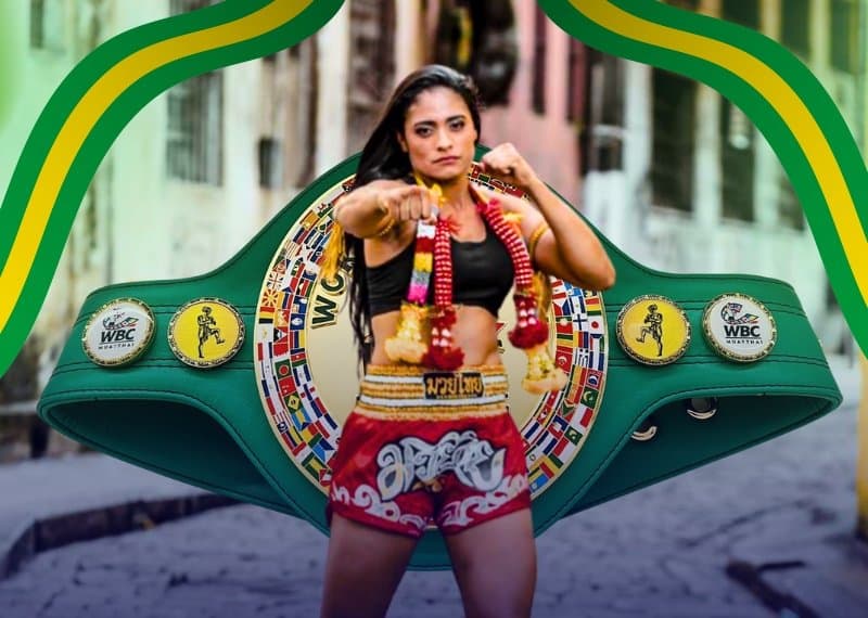 Rosemary Amorim em disputa de título internacional da WBC Muaythai