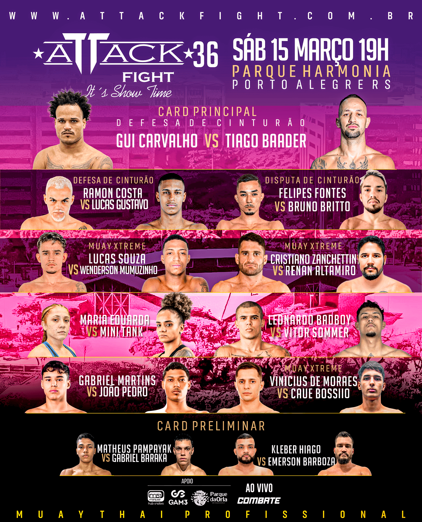 Attack Fight chega a edição 35 com duas disputas e uma defesa de cinturão