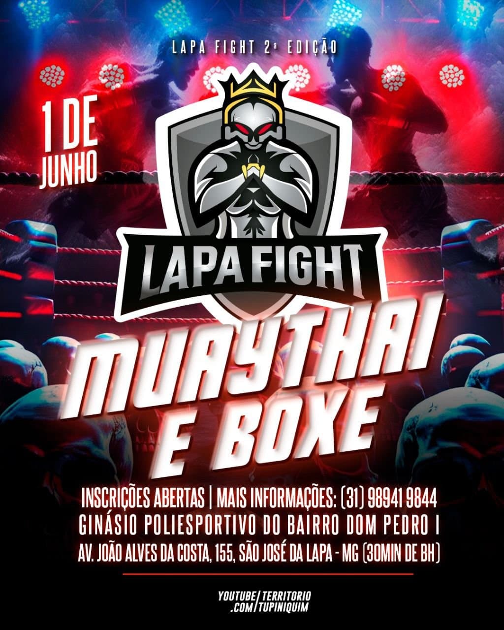 Segunda edição do Lapa Fight acontece em 1º de junho com disputas de cinturão