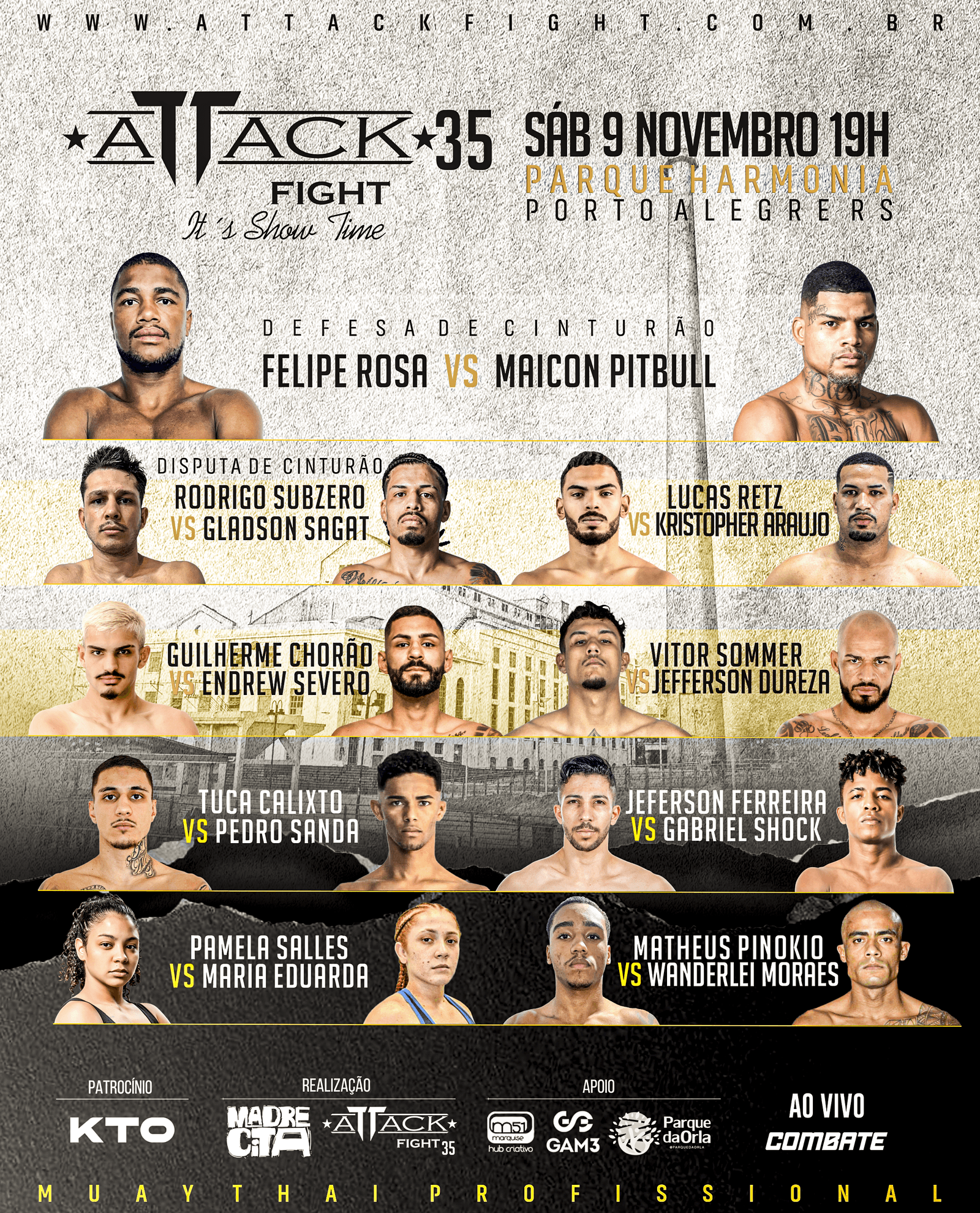 Attack Fight Festival terá 2 disputas de cinturão e entrada gratuita