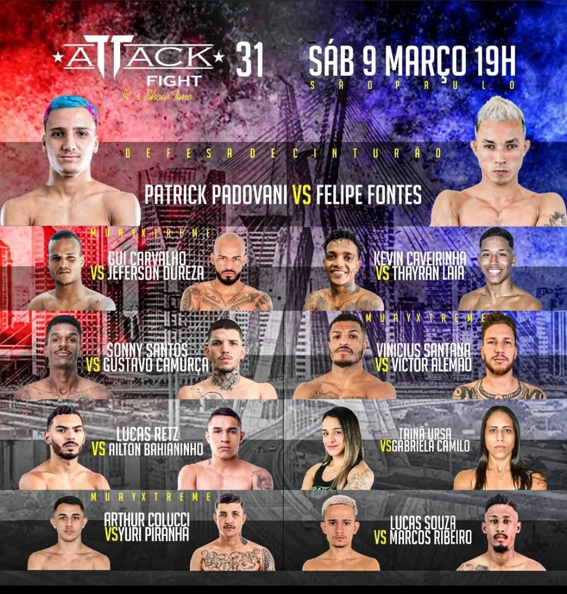 Attack Fight chega a edição 31 com defesa de cinturão e luta de celebridades