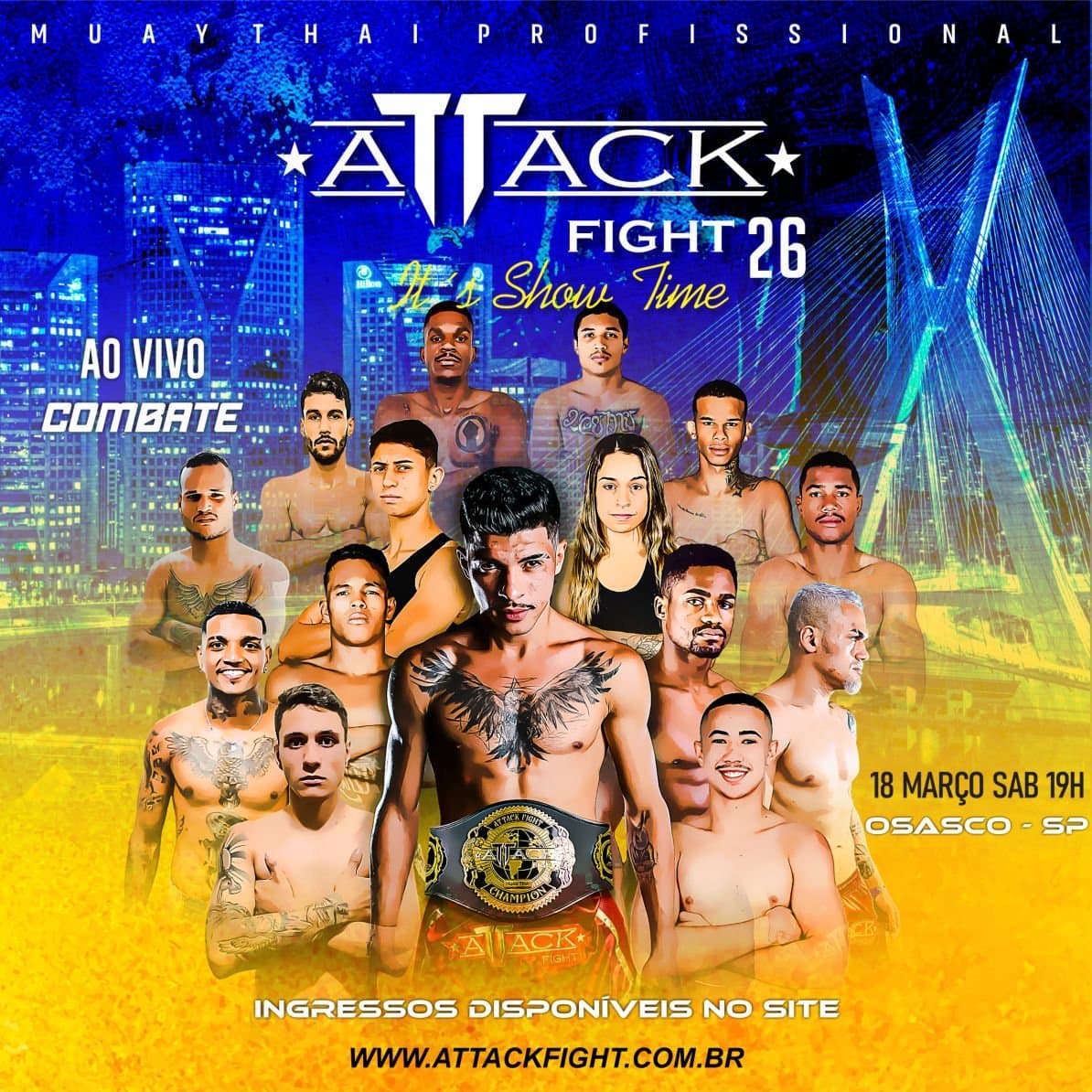 Attack Fight 26 chega à São Paulo no horário nobre do canal Combate